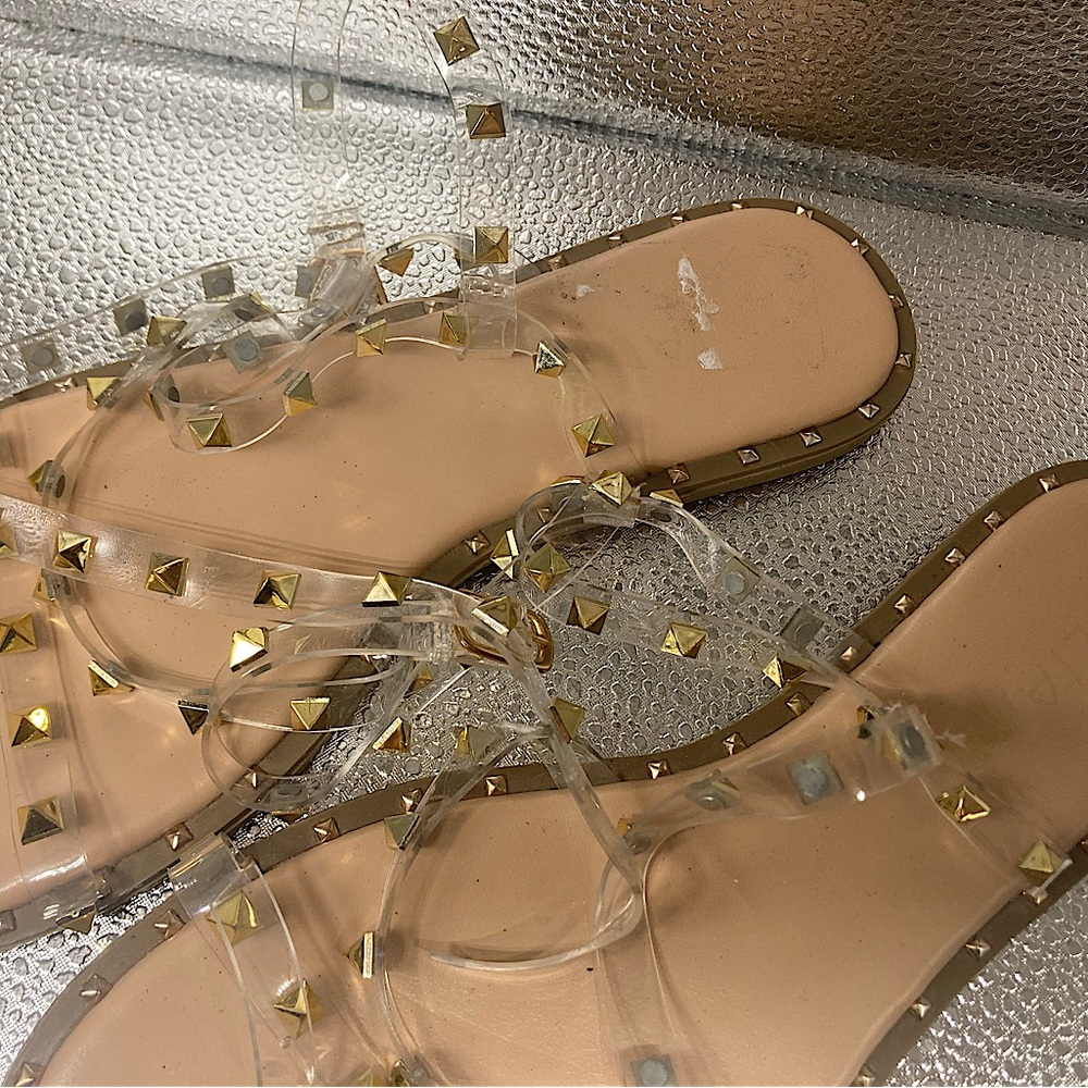 Liliana Clear Studded Gladiator Sandals
